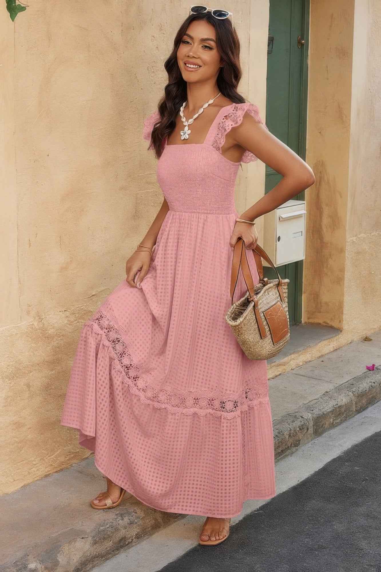 Sleeveless Patchwork Textured Dress