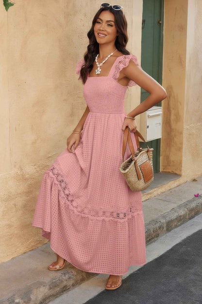 Sleeveless Patchwork Textured Dress