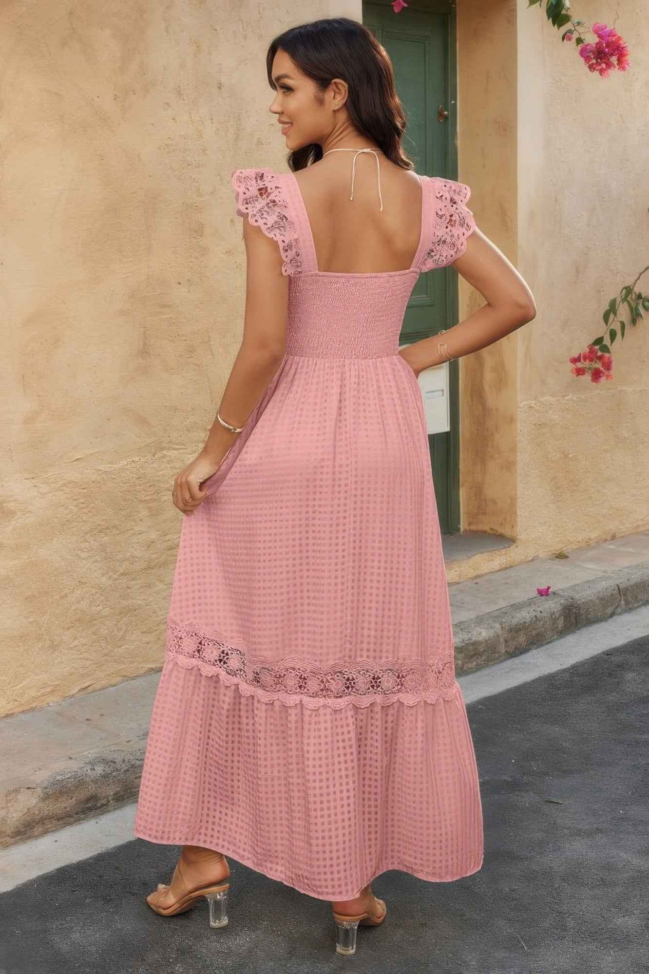 Sleeveless Patchwork Textured Dress