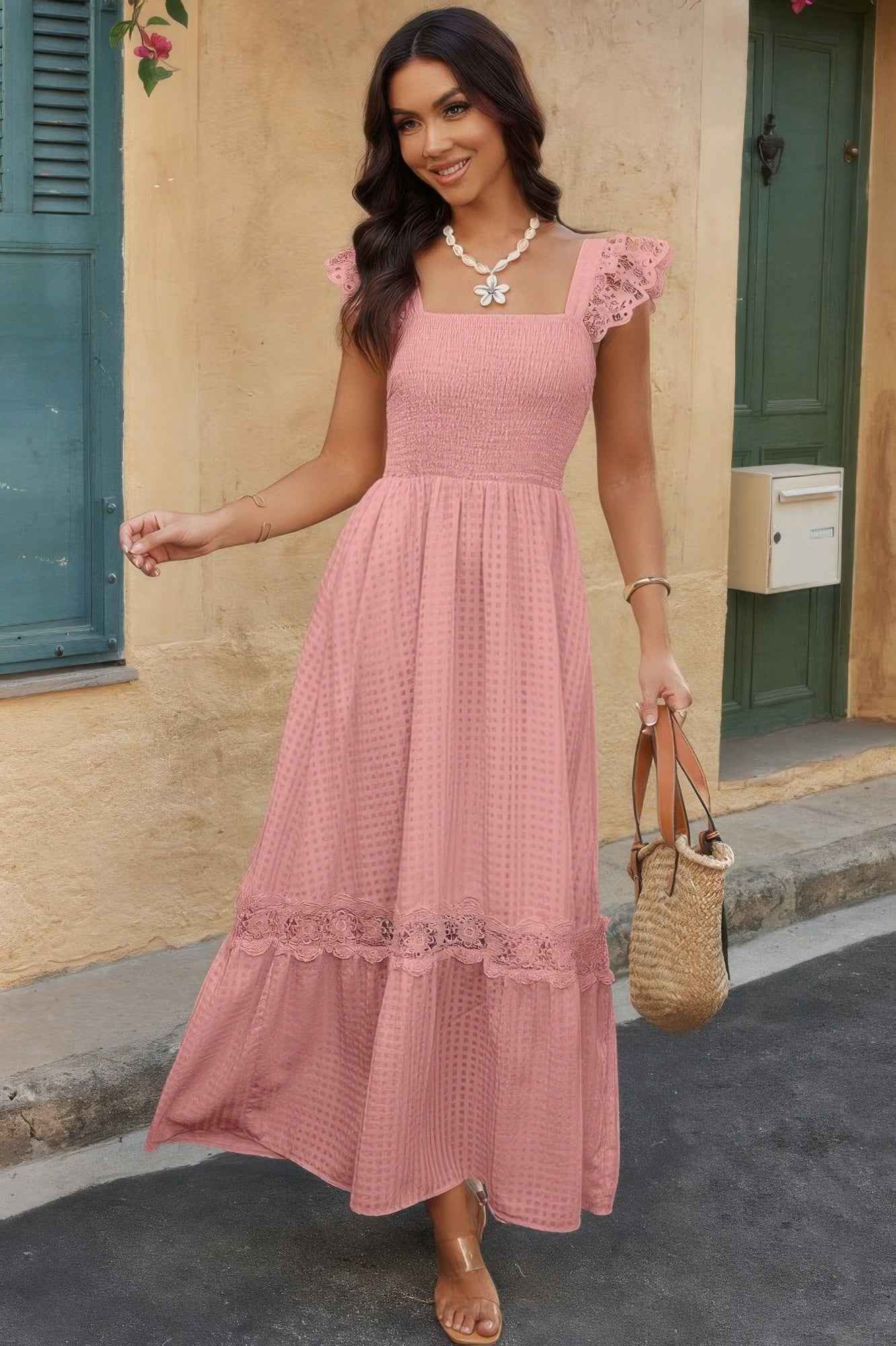 Sleeveless Patchwork Textured Dress
