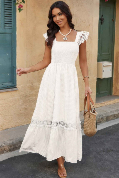 Sleeveless Patchwork Textured Dress