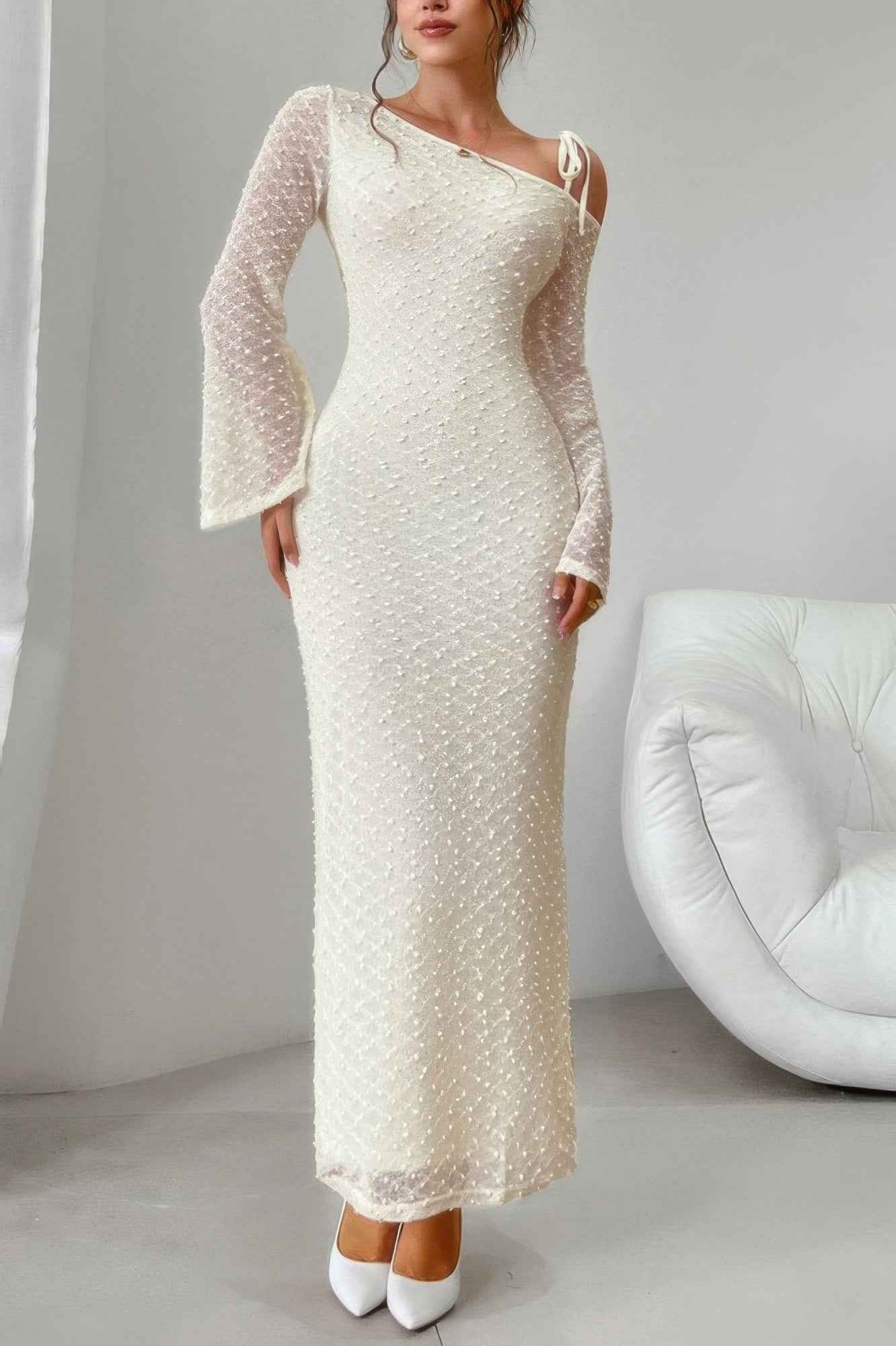 Off Shoulder Long Sleeve Dress