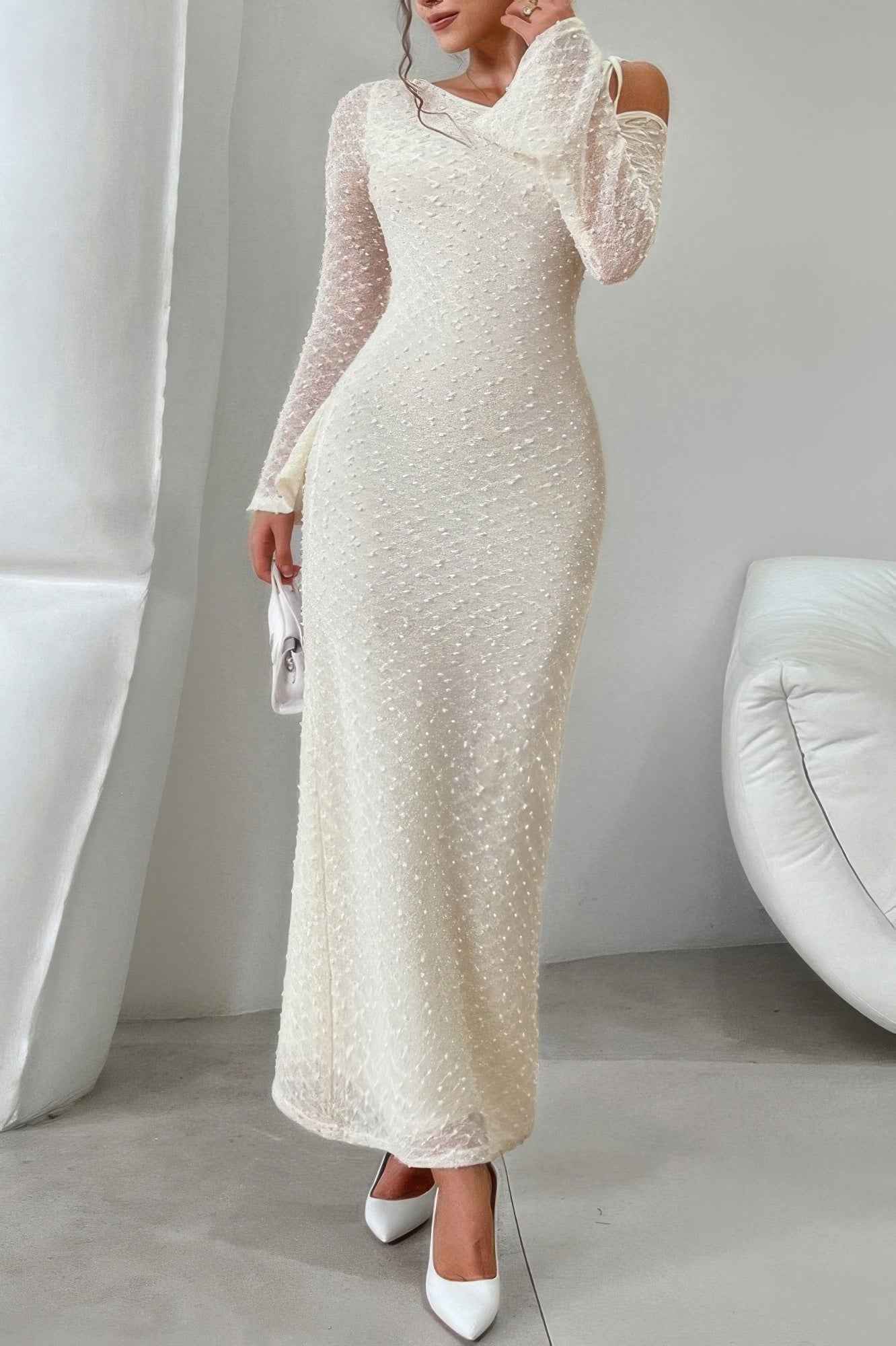 Off Shoulder Long Sleeve Dress