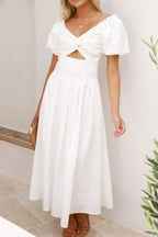 Sweetheart Neck Puff Sleeve Dress - TNT Dress Co.