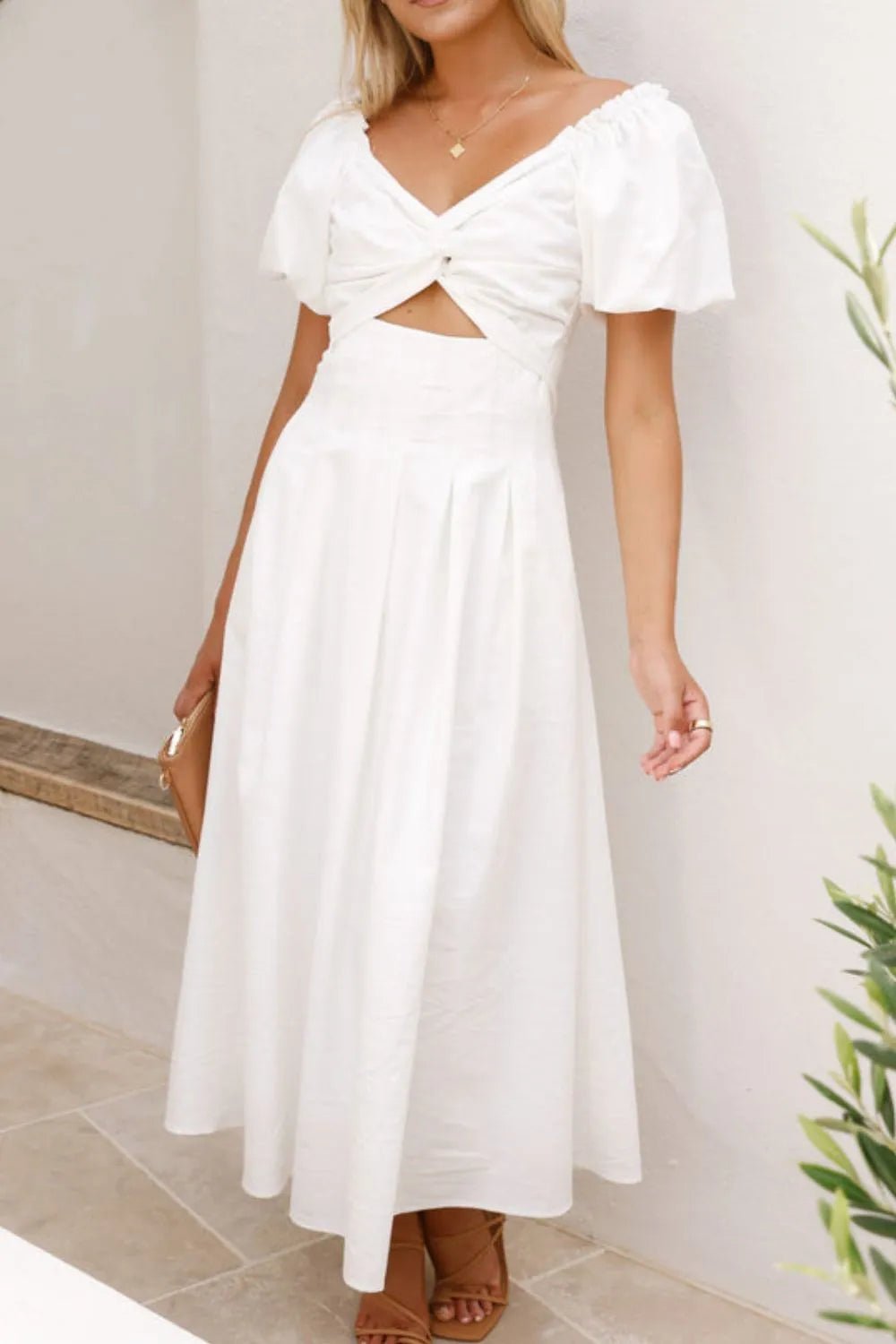 Sweetheart Neck Puff Sleeve Dress - TNT Dress Co.