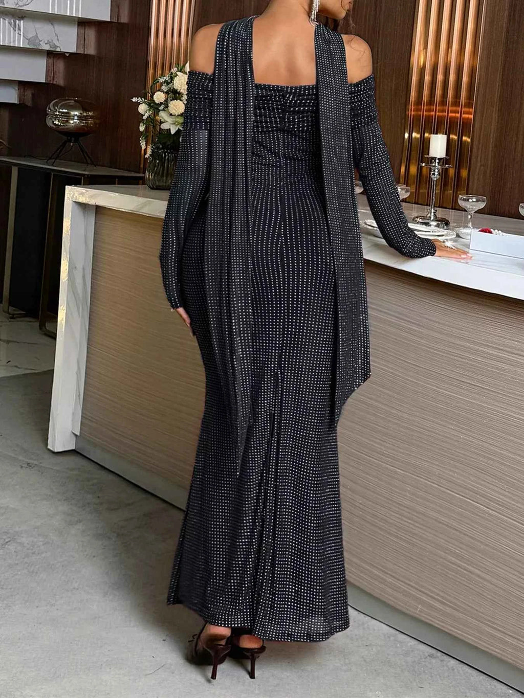 Off-Shoulder Scarf Dress