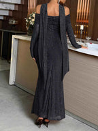 Off-Shoulder Scarf Dress