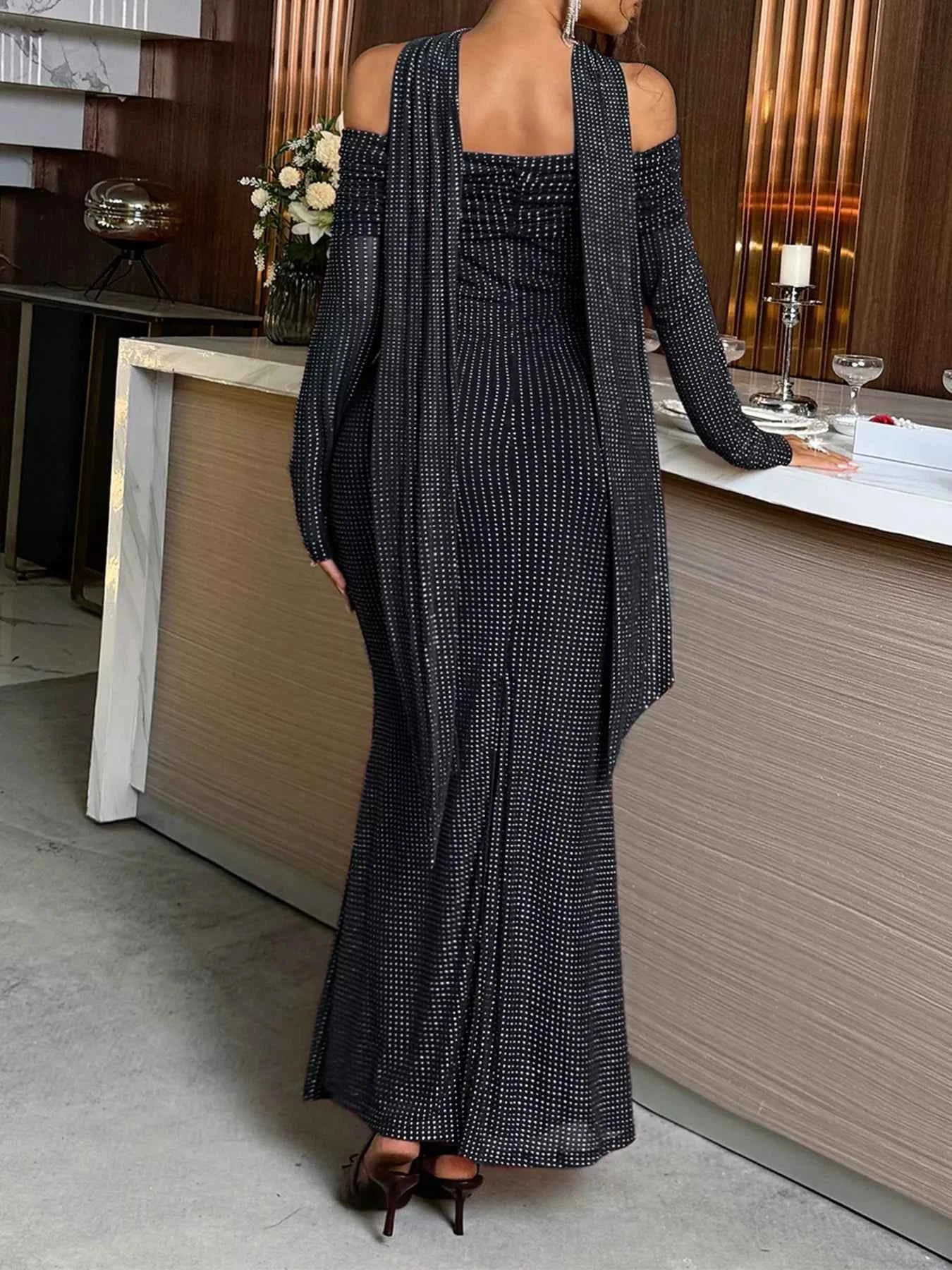 Off-Shoulder Scarf Dress