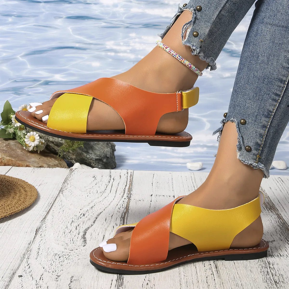 Crisscross Strap Sandals - The Nicole - Tayan Dress Co.