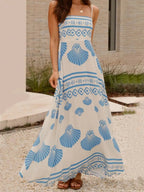Seashell Print Spaghetti Strap Maxi Dress - TNT Dress Co.