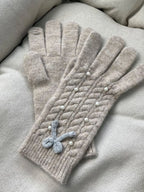 Pearl Bow Five - Finger Gloves - The Nicole - Tayan Dress Co.