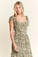 Ruffle Sleeve Tiered Maxi Dress - TNT Dress Co.
