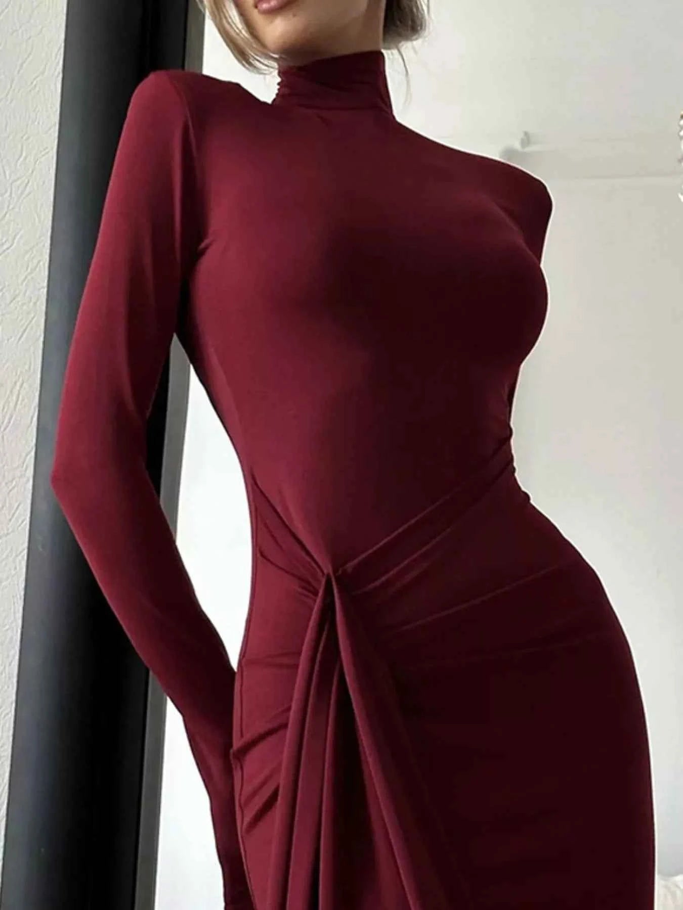 Turtleneck Long Sleeve Dress
