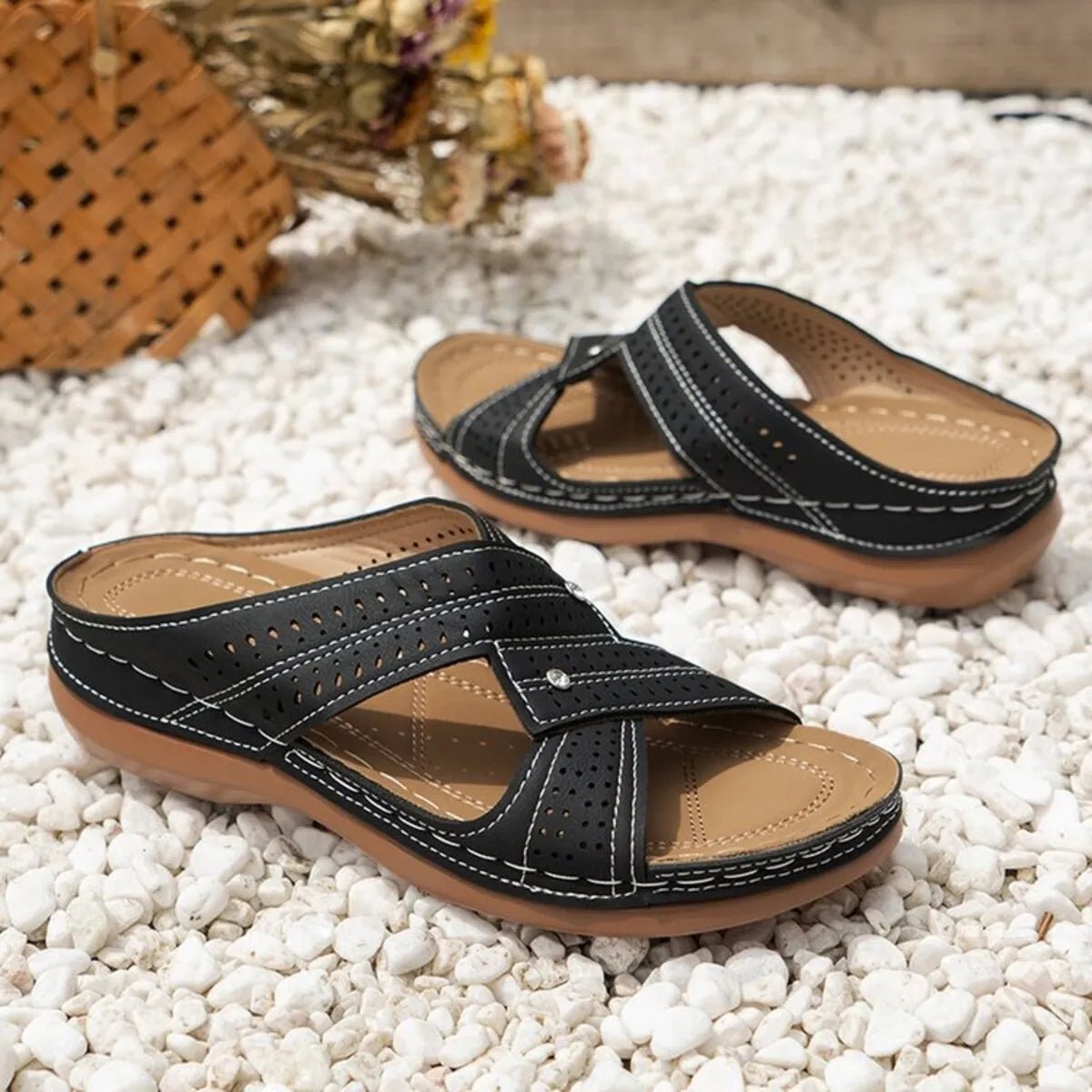 Open Toe Wedge Sandals - The Nicole - Tayan Dress Co.
