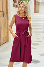 Round Neck Sleeveless Dress
