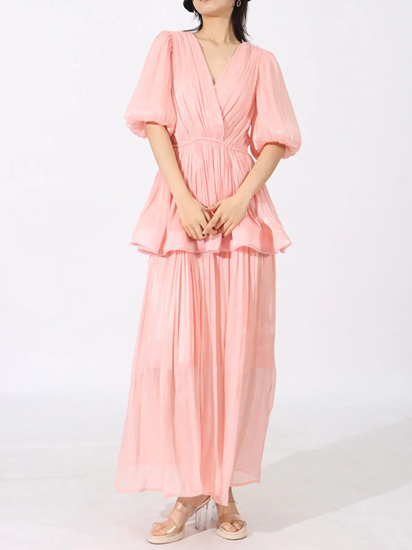 Mid Sleeve Maxi Dress - The Nicole - Tayan Dress Co.