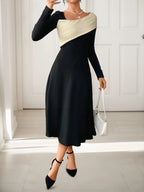 Asymmetrical Long Sleeve Dress - The Nicole - Tayan Dress Co.