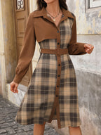 Plaid Long Sleeve Dress - The Nicole - Tayan Dress Co.