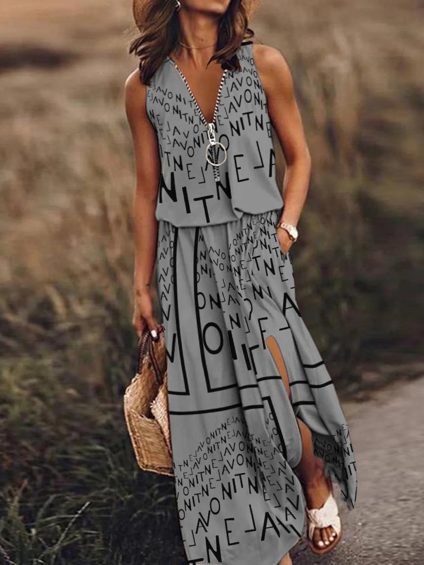 Maxi Dress with Side Slit - The Nicole - Tayan Dress Co.