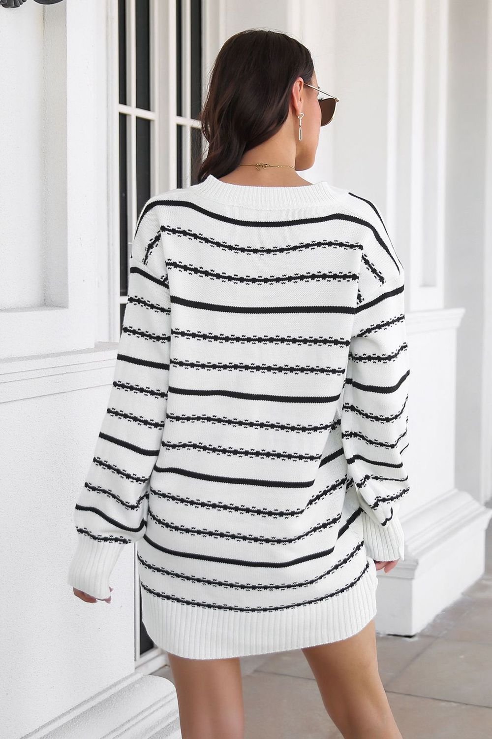 V - Neck Sweater Dress - The Nicole - Tayan Dress Co.