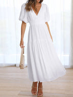 V - Neck Midi Dress - The Nicole - Tayan Dress Co.