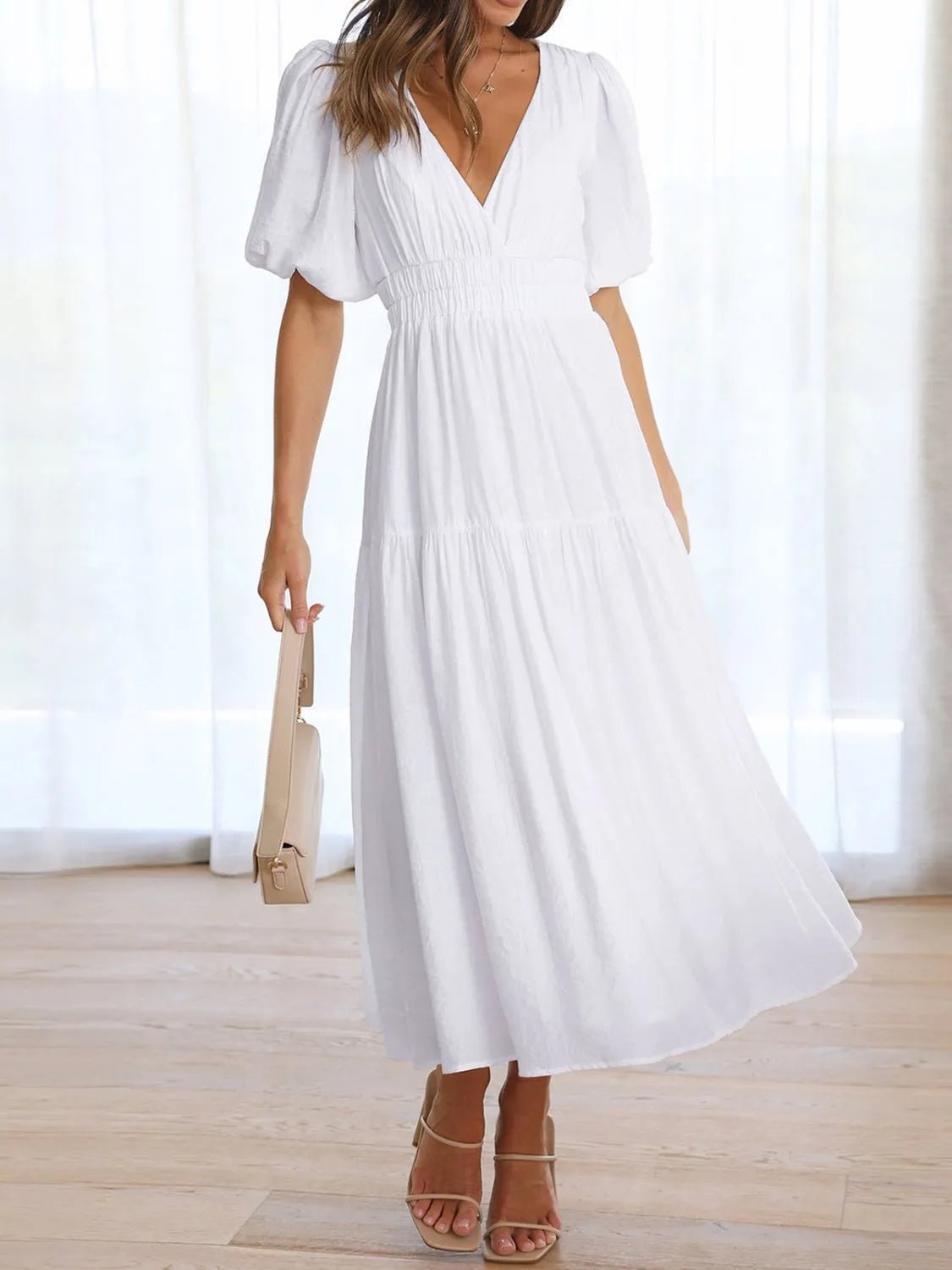 V - Neck Midi Dress - The Nicole - Tayan Dress Co.