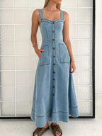 Sweetheart Denim Dress - The Nicole - Tayan Dress Co.