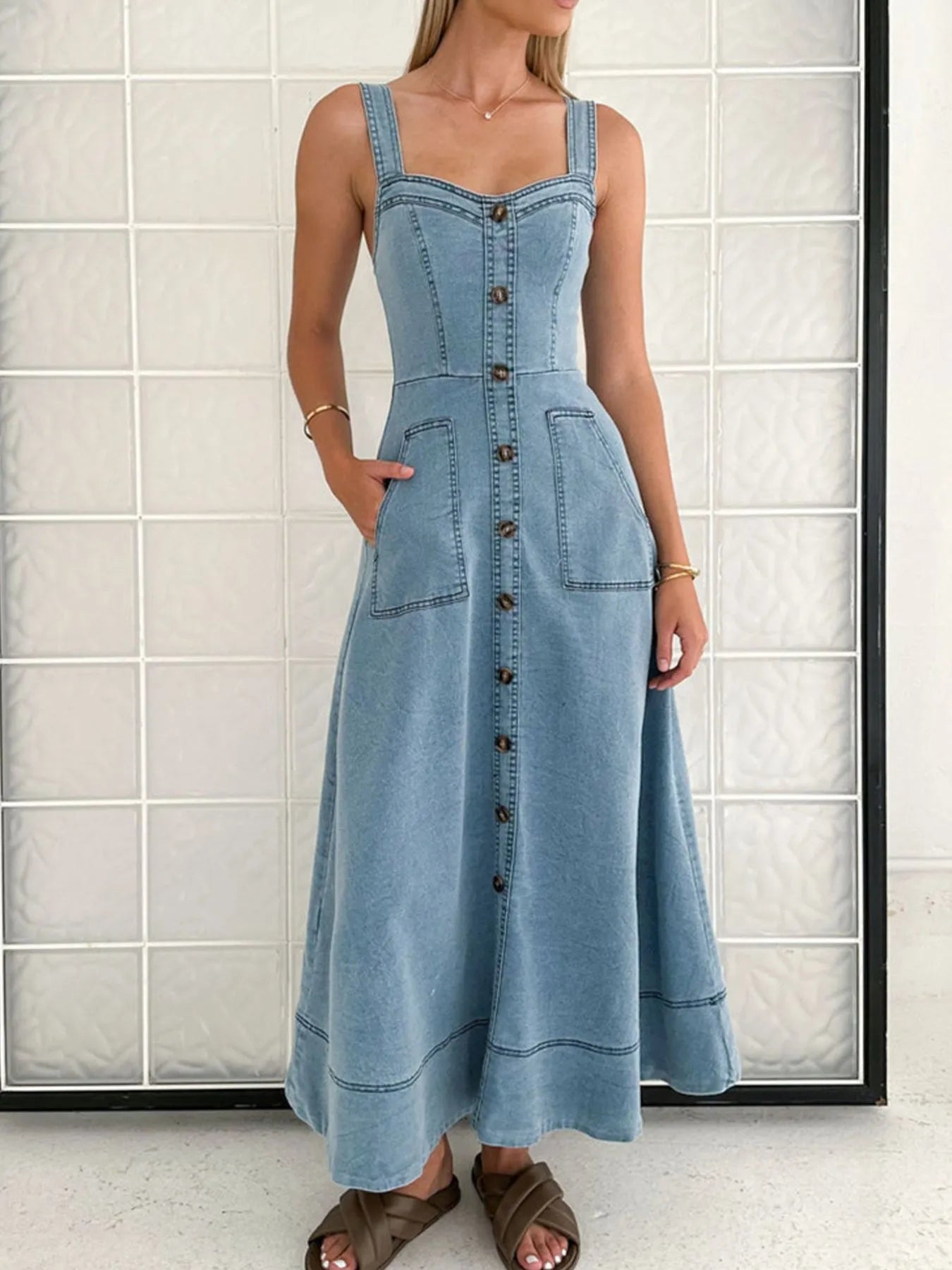 Sweetheart Denim Dress - The Nicole - Tayan Dress Co.