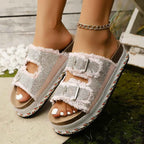 Rhinestone Platform Sandals