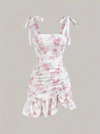 Ruffled Tie - Strap Mini Dress - The Nicole - Tayan Dress Co.