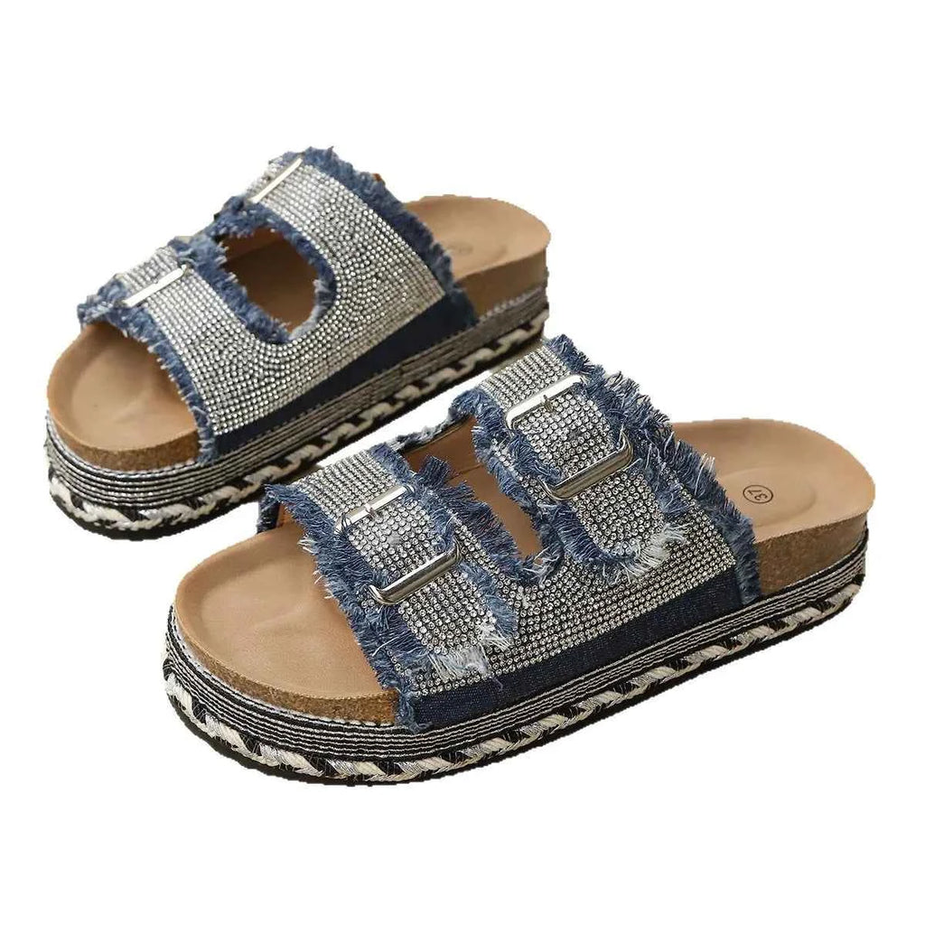 Rhinestone Platform Sandals