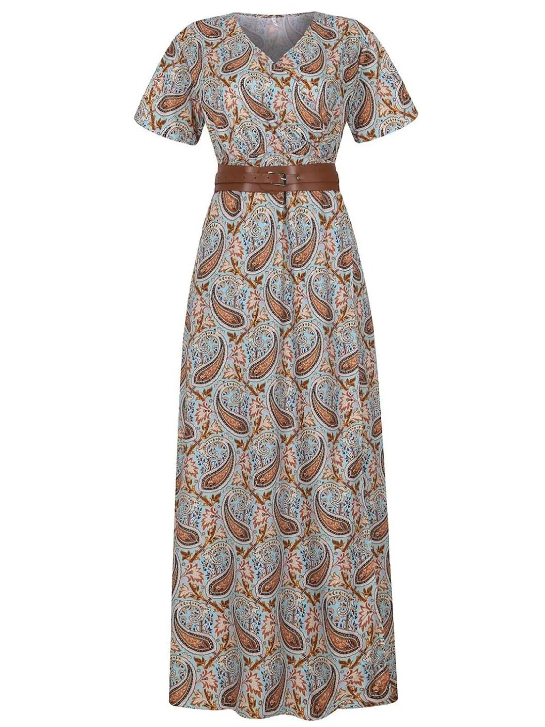 V - Neck Short Sleeve Maxi Dress - The Nicole - Tayan Dress Co.