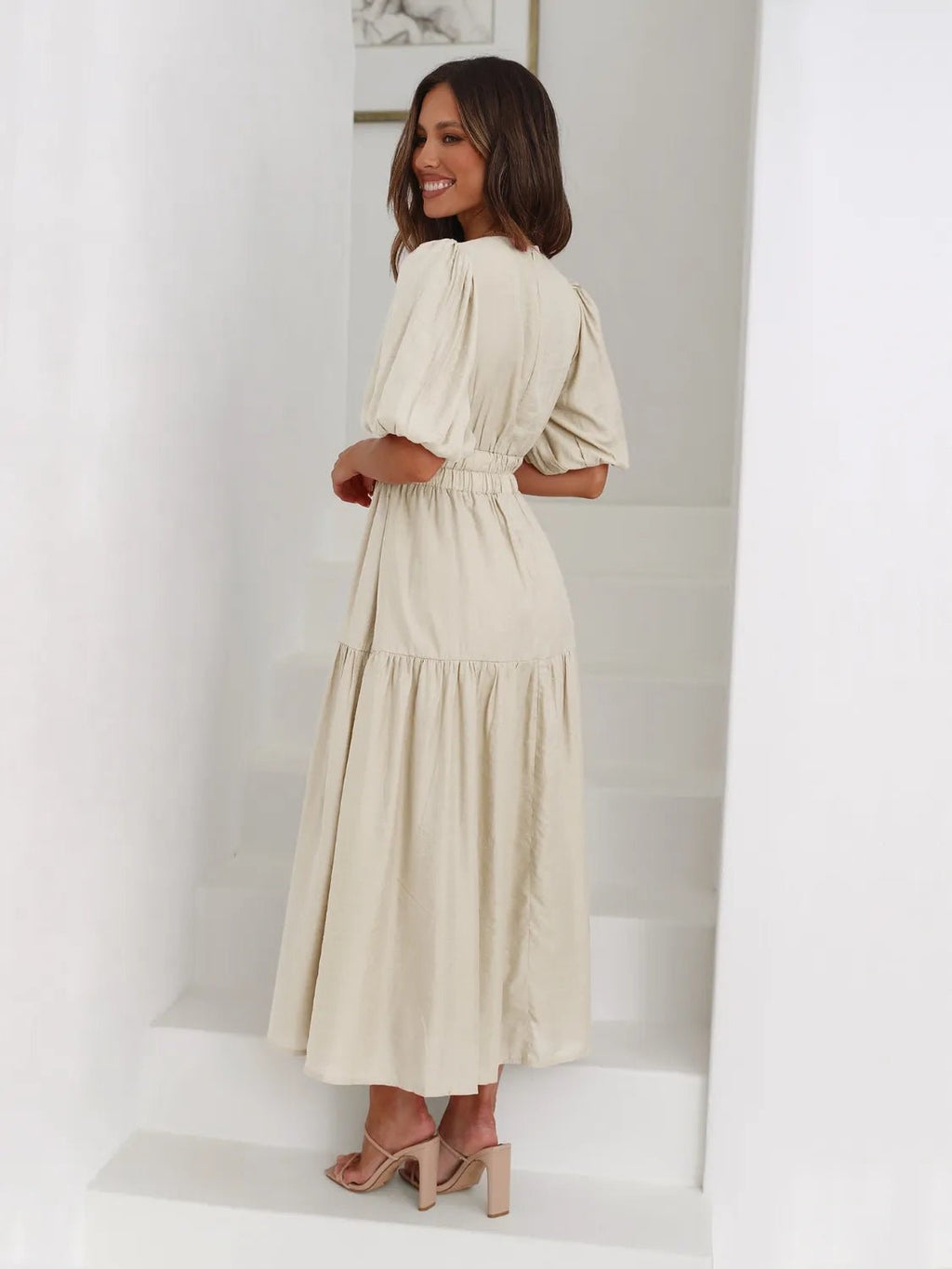 Half Sleeve Midi Dress - The Nicole - Tayan Dress Co.