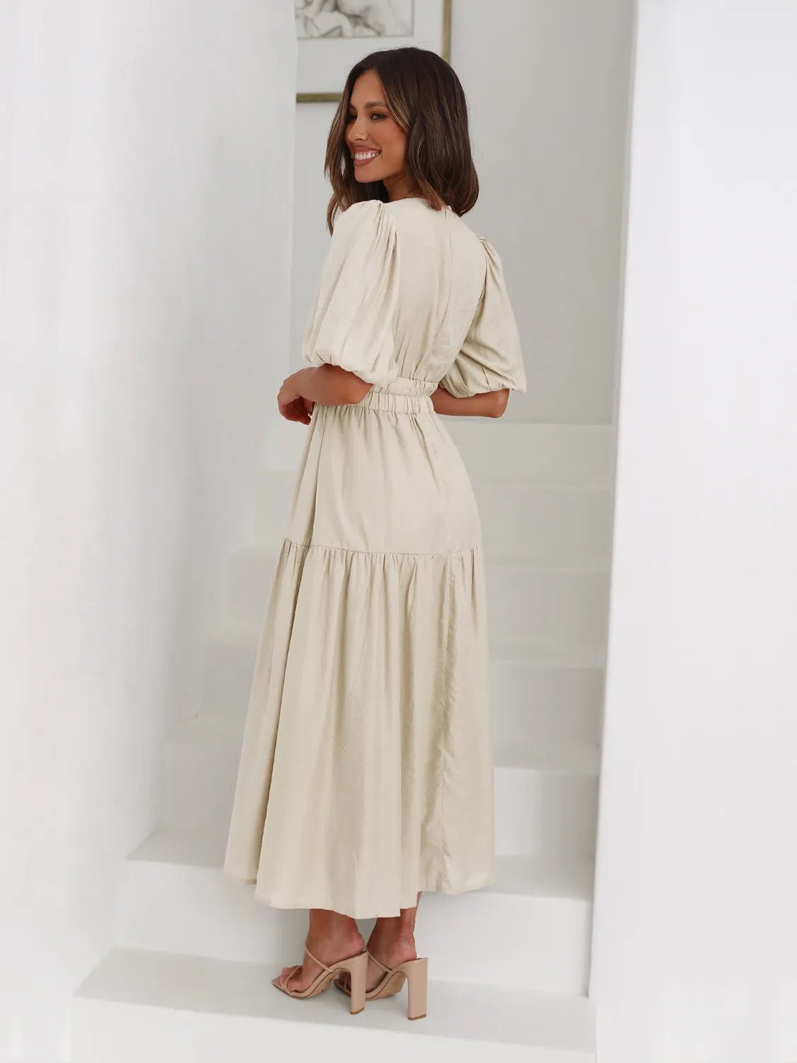 Half Sleeve Midi Dress - The Nicole - Tayan Dress Co.