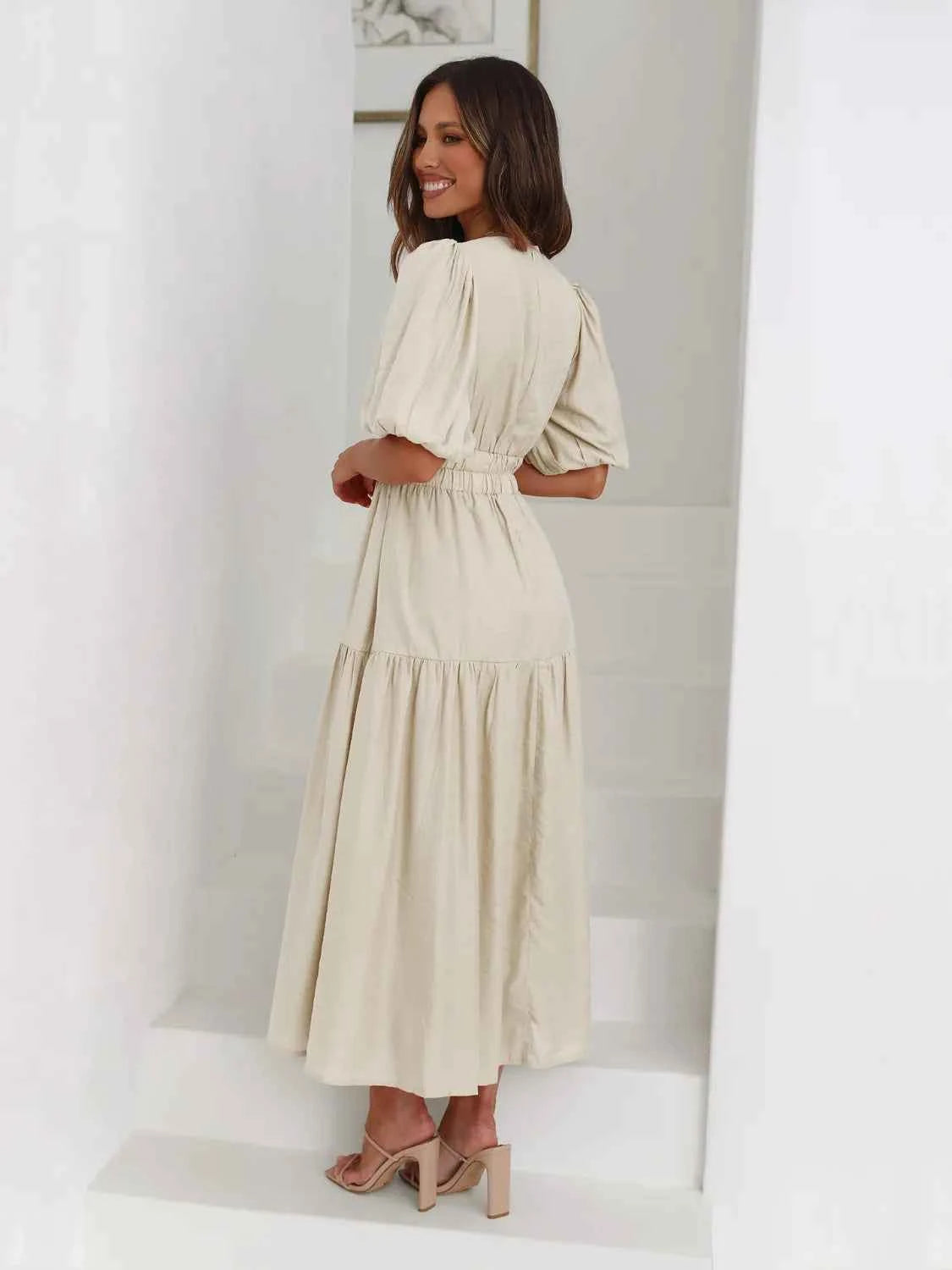 Half Sleeve Midi Dress