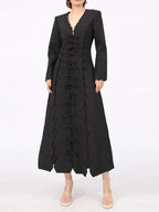 Long Sleeve Front Midi Dress - The Nicole - Tayan Dress Co.