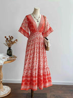 V-Neck Long Sleeve Dress