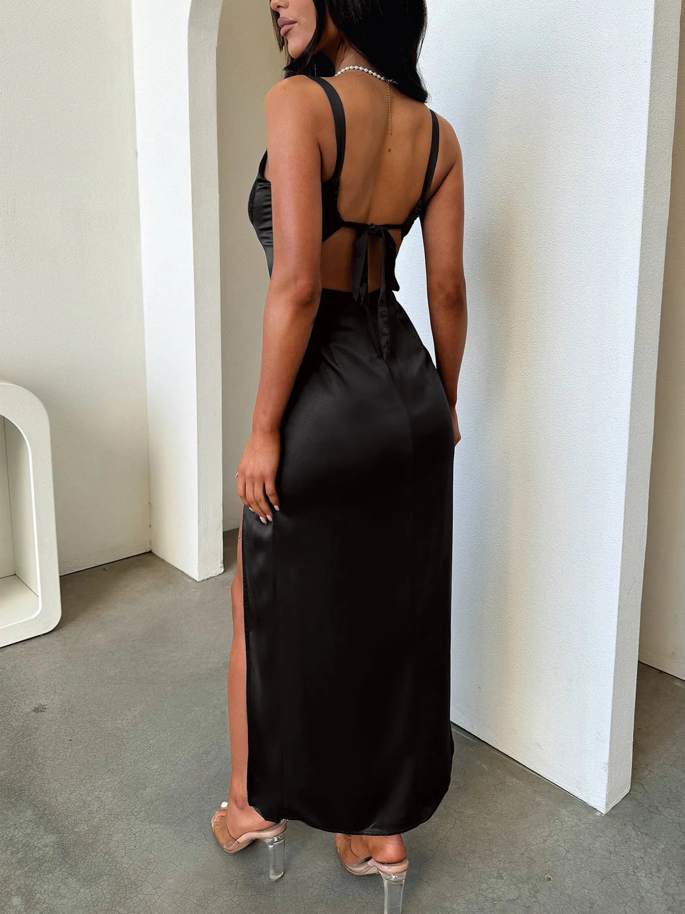 Split Lace Detail Cami Dress - TNT Dress Co.