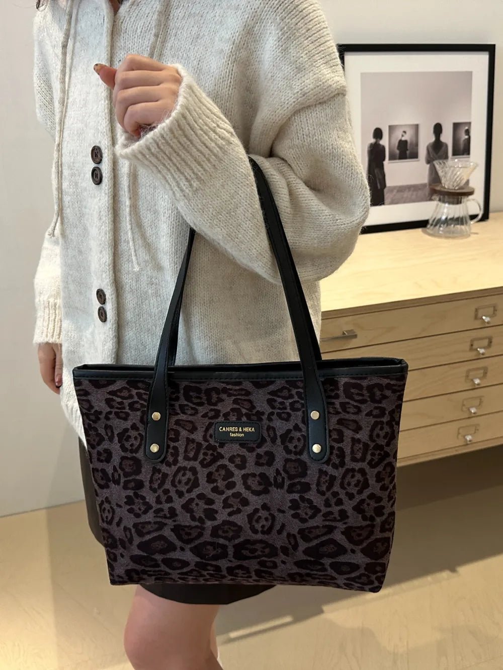 Leopard Tote Bag - The Nicole - Tayan Dress Co.