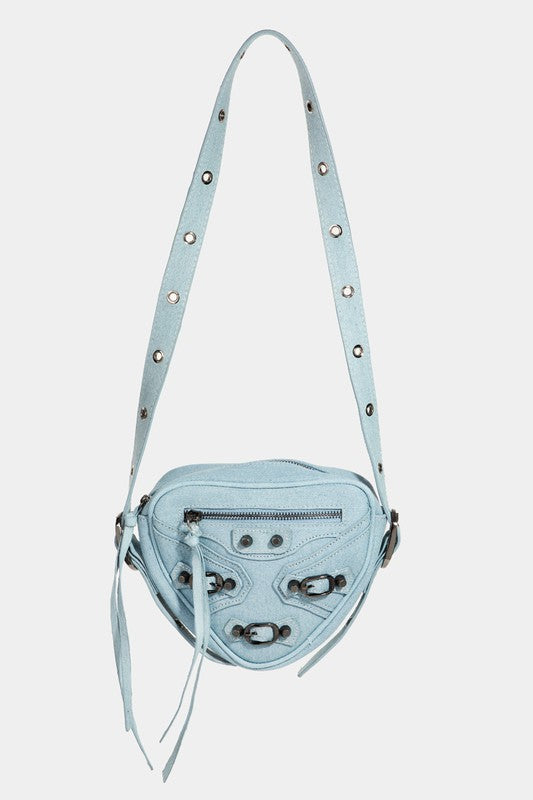 PU Leather Geometric Triangle Crossbody Bag - TNT Trends 
