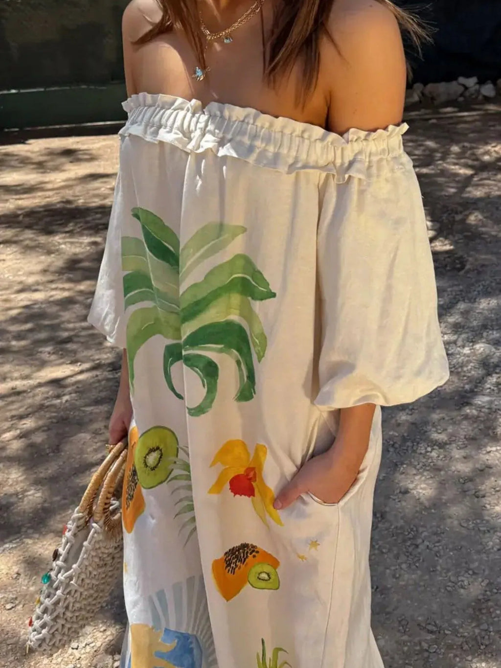 Printed Off - Shoulder Dress - The Nicole - Tayan Dress Co.