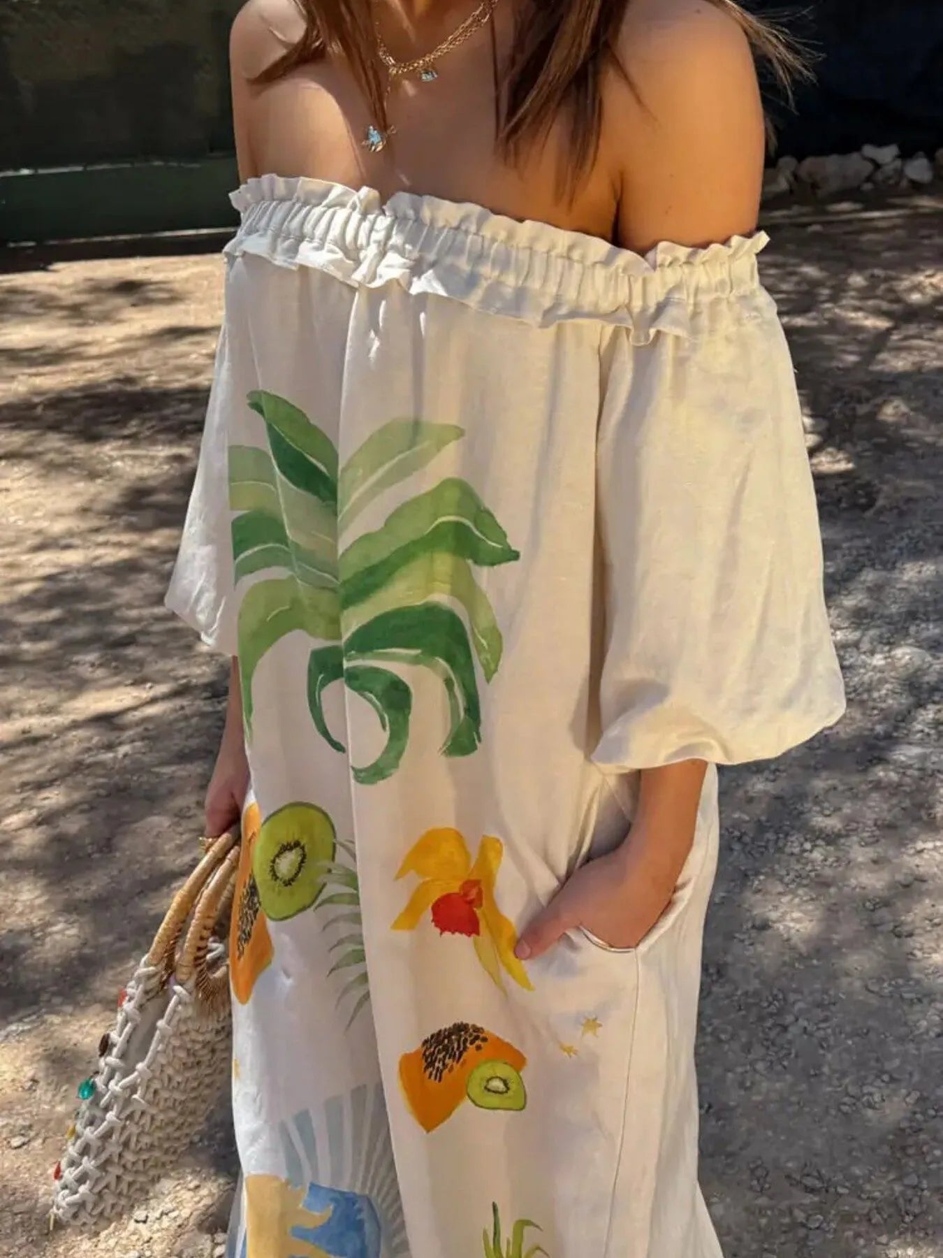 Printed Off - Shoulder Dress - The Nicole - Tayan Dress Co.