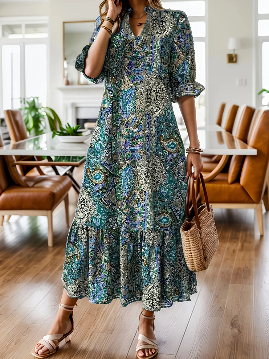 Ruffle Hem Midi Dress - The Nicole - Tayan Dress Co.