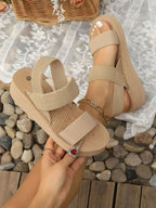 Open Toe Wedge Sandals - The Nicole - Tayan Dress Co.