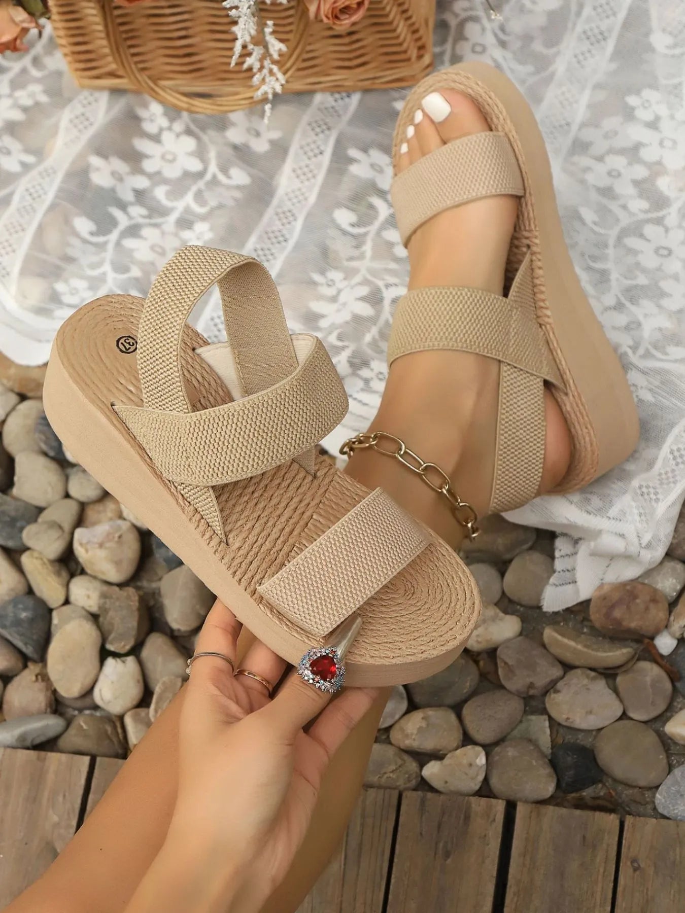 Open Toe Wedge Sandals - The Nicole - Tayan Dress Co.