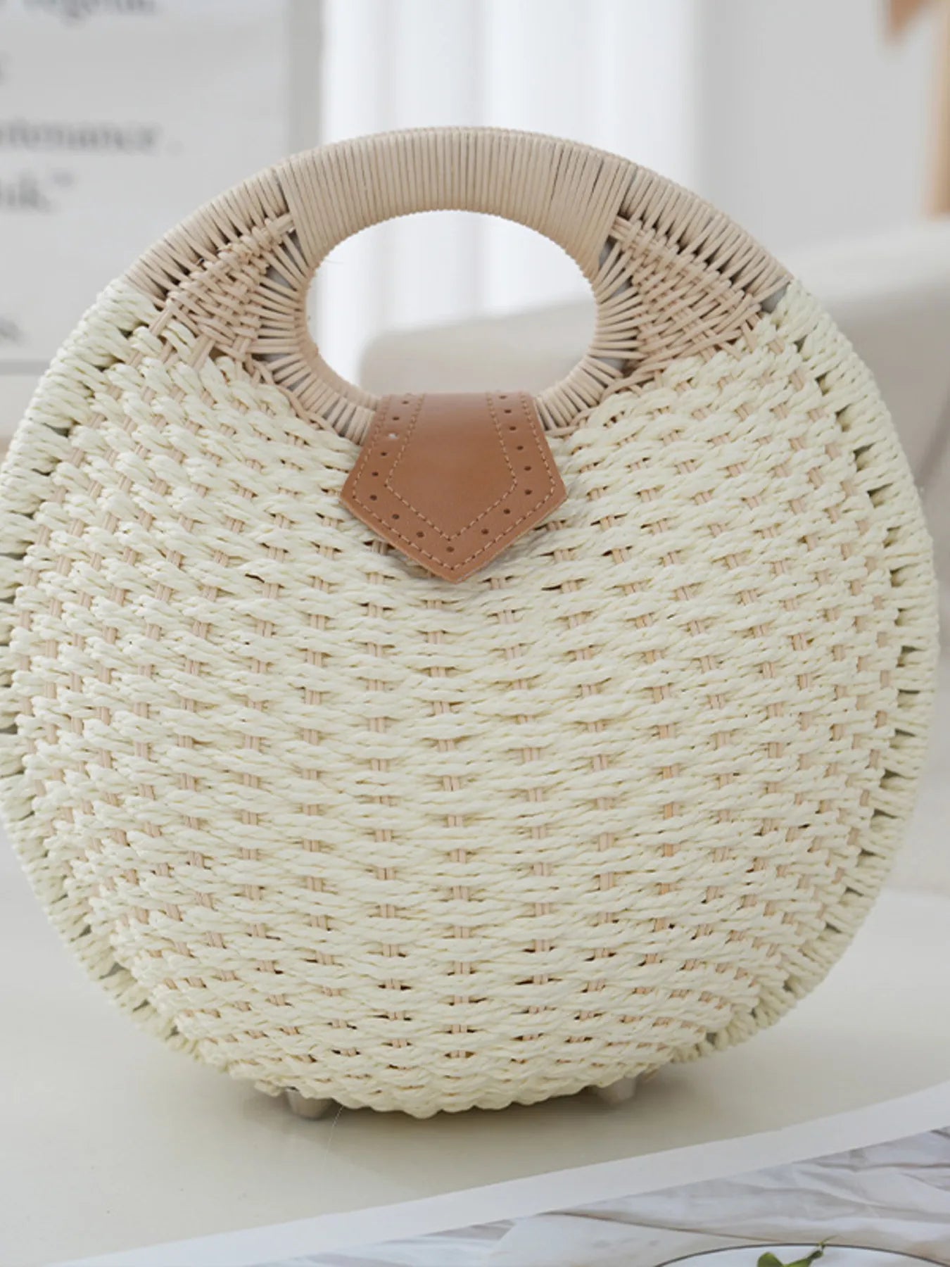 Braided Round Handbag - The Nicole - Tayan Dress Co.