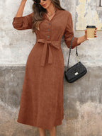 Belted Midi Dress - The Nicole - Tayan Dress Co.
