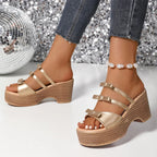Strappy Platform Wedge Sandals - The Nicole - Tayan Dress Co.