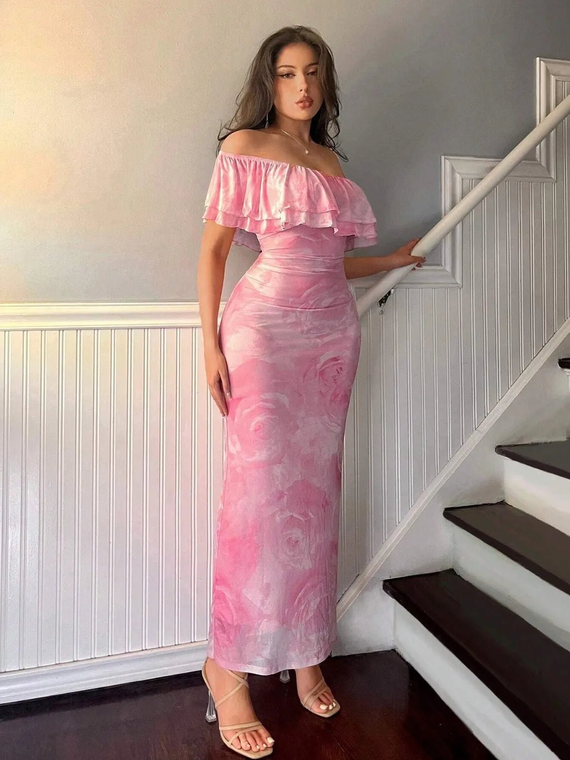 Layered Ruffled Off - Shoulder Dress - TNT Dress Co.