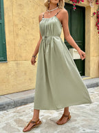 Pleated Adjustable Strap Cami Dress - TNT Dress Co.
